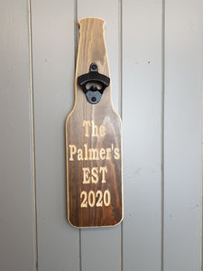 Personalised wooden bottle opener