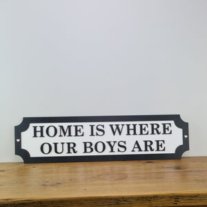 HOME IS WHERE OUR BOYS ARE - 3D Train/Street Sign