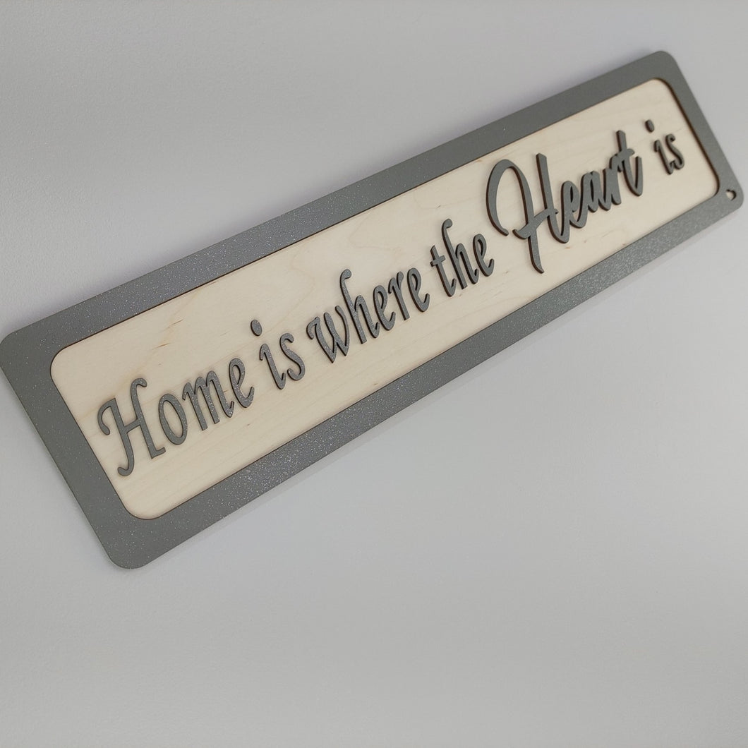 Home is where the Heart is   - Wooden 3D Sign - available in different colours - Gift  - Home Décor - Birch ply wooden sign