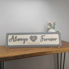 Load image into Gallery viewer, Personalised wooden sign- Always and Forever-3D-Wood Sign-Family Name Sign-Custom-Home Décor--Rustic Décor-Custom Sign