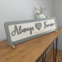 Load image into Gallery viewer, Personalised wooden sign- Always and Forever-3D-Wood Sign-Family Name Sign-Custom-Home Décor--Rustic Décor-Custom Sign