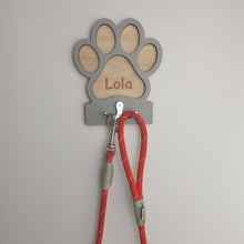 Load image into Gallery viewer, Personalised Pawprint Dog Lead Hook / Plaque