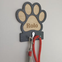 Load image into Gallery viewer, Personalised Pawprint Dog Lead Hook / Plaque