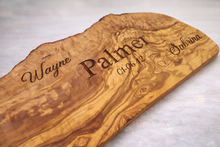 Load image into Gallery viewer, Personalised Olive Wood Chopping/Cheese Board-Wedding/Anniversary gift
