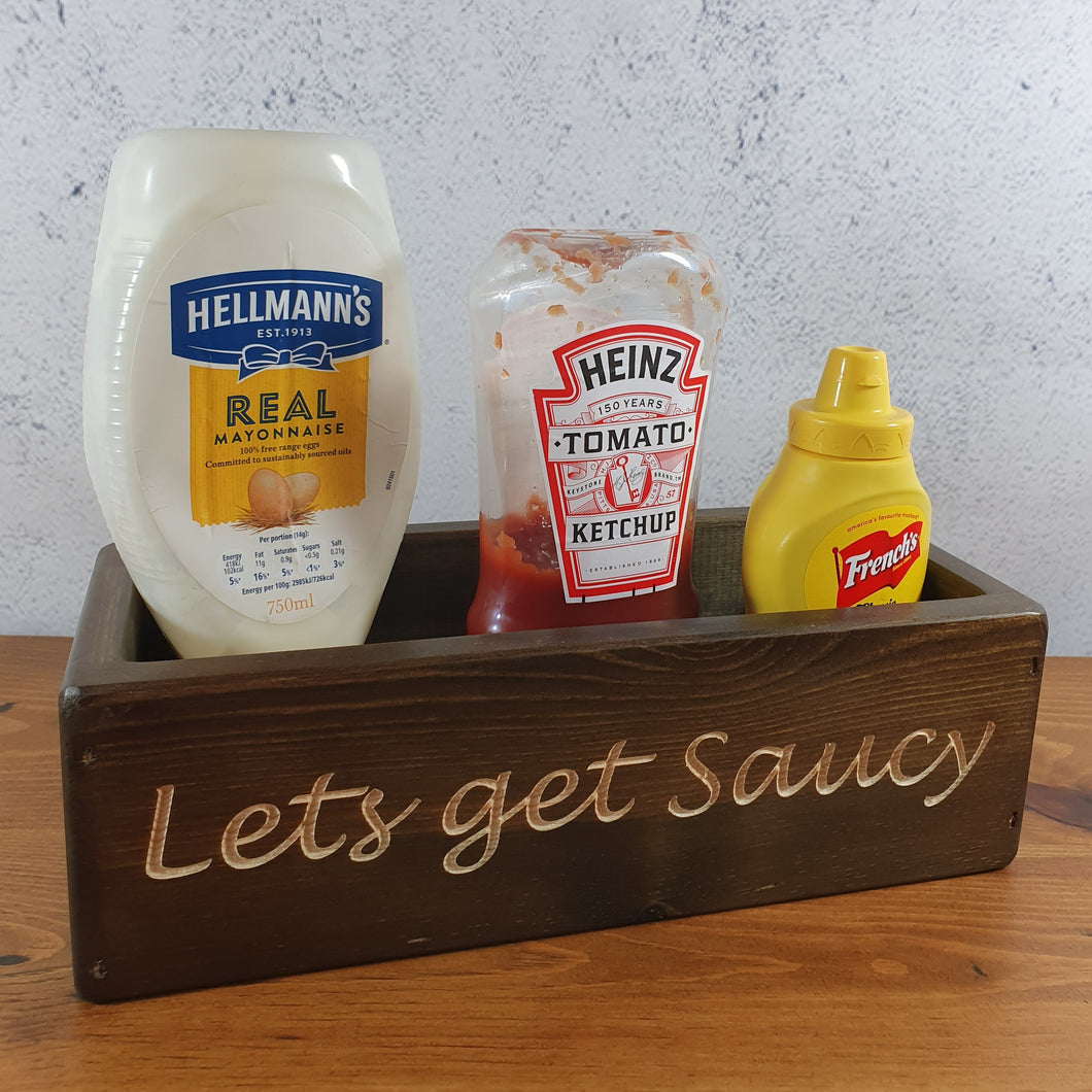 Unique Wooden Boxes - Lets get Saucy - Personalised Gifts - Storage box
