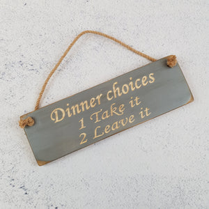 Personalised Gifts  - Hanging Sign - Dinner Choices