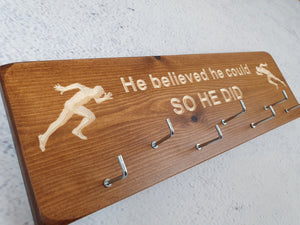 Personalized Handmade Gifts - Medal Holders- "He Believed She Could"