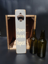 Load image into Gallery viewer, Open Drink Repeat - Bottle opener - Gifts For Him - Wooden Bottle Opener - Fathers Day - Gift idea