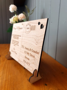 Wooden Post card - Personalised - Special gift