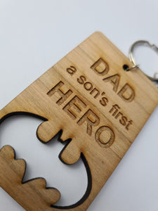 Personalised Engraved Wooden  Keyring with Name Tag Charm / Mum, Dad, Nan, Grandad, Auntie, Uncle