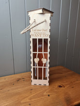 Load image into Gallery viewer, Personalised Name Jail Break Let Me Out Your Quote Engraved | Wood Wine Box Holder