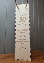 Load image into Gallery viewer, Wine bottle holder- Personalised wine box- Gift