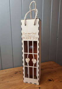 Wine bottle holder- Personalised wine box- Gift