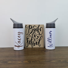 Load image into Gallery viewer, Personalised Premium Drinks Bottle - Aluminium Personalised Water Bottles - Back to school bottle.