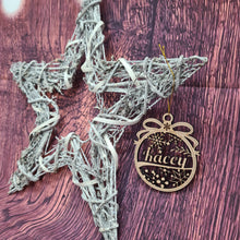 Load image into Gallery viewer, Customised Name Bauble Wooden Christmas Tree Decoration