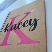 Load image into Gallery viewer, Personalised Initial &amp; Name Note Book | Note Pad | Back to School | Kids Notepad | Teacher | Children | Miss | Mr | Gift | Present | Custom
