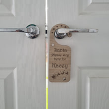 Load image into Gallery viewer, Personalised Santa stop here door hanger