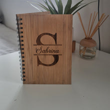 Load image into Gallery viewer, PERSONALISED WOODEN NOTEBOOK - Bamboo