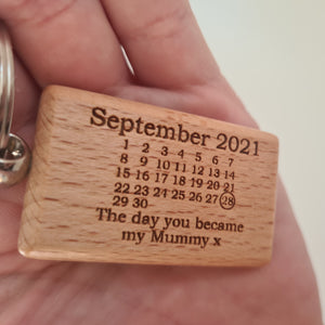 Personalised wooden key ring