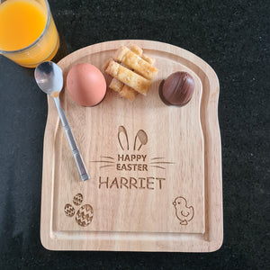 Personalised Happy Easter Dippy Egg Toast Breakfast Board