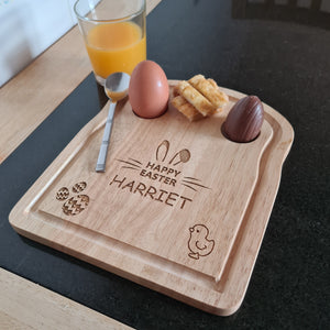 Personalised Happy Easter Dippy Egg Toast Breakfast Board