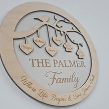 Load image into Gallery viewer, Personalised Family Birch Sign - 3D