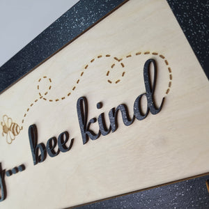 Bee kind wooden 3D sign