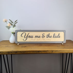 You me and the Kids - Wooden 3D Sign - Home décor - Personalised sign