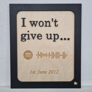 Wooden 3D Sign - Song lyrics sign - Wedding gift - Anniversary gift - Personalised Gift - Wooden sign - Spotify scan code