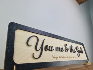 You me and the Kids - Wooden 3D Sign - Home décor - Personalised sign