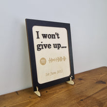 Load image into Gallery viewer, Wooden 3D Sign - Song lyrics sign - Wedding gift - Anniversary gift - Personalised Gift - Wooden sign - Spotify scan code