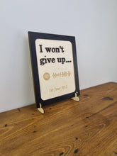 Load image into Gallery viewer, Wooden 3D Sign - Song lyrics sign - Wedding gift - Anniversary gift - Personalised Gift - Wooden sign - Spotify scan code