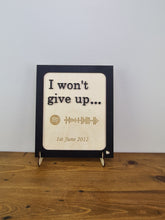 Load image into Gallery viewer, Wooden 3D Sign - Song lyrics sign - Wedding gift - Anniversary gift - Personalised Gift - Wooden sign - Spotify scan code