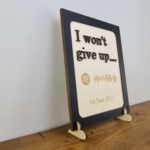 Load image into Gallery viewer, Wooden 3D Sign - Song lyrics sign - Wedding gift - Anniversary gift - Personalised Gift - Wooden sign - Spotify scan code