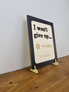 Wooden 3D Sign - Song lyrics sign - Wedding gift - Anniversary gift - Personalised Gift - Wooden sign - Spotify scan code