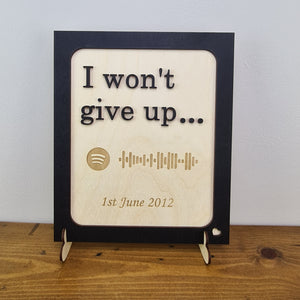 Wooden 3D Sign - Song lyrics sign - Wedding gift - Anniversary gift - Personalised Gift - Wooden sign - Spotify scan code