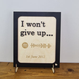 Wooden 3D Sign - Song lyrics sign - Wedding gift - Anniversary gift - Personalised Gift - Wooden sign - Spotify scan code