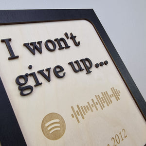 Wooden 3D Sign - Song lyrics sign - Wedding gift - Anniversary gift - Personalised Gift - Wooden sign - Spotify scan code