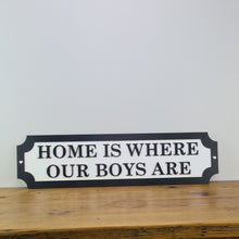 Load image into Gallery viewer, HOME IS WHERE OUR BOYS ARE - 3D Train/Street Sign