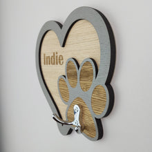 Load image into Gallery viewer, Personalised wall mounted Dog lead hook - Dog lead hanger - Dog lead holder