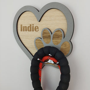 Personalised wall mounted Dog lead hook - Dog lead hanger - Dog lead holder