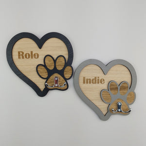 Personalised wall mounted Dog lead hook - Dog lead hanger - Dog lead holder