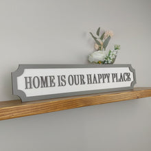 Load image into Gallery viewer, Home is our Happy place - surname 3D Train/Street Sign