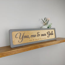 Load image into Gallery viewer, You me and our Girls - Wooden 3D Sign - Home décor - Personalised sign