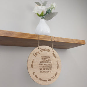 Personalised Christening Wooden Plaque Gift