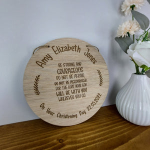 Personalised Christening Wooden Plaque Gift