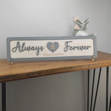 Load image into Gallery viewer, Personalised wooden sign- Always and Forever-3D-Wood Sign-Family Name Sign-Custom-Home Décor--Rustic Décor-Custom Sign