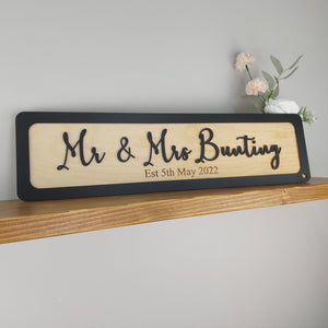 3D Wooden sign - Wedding gift