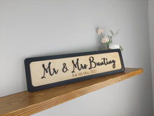 Load image into Gallery viewer, Mr &amp; Mrs Sign  - Wooden 3D Sign - available in different colours - Gift  - Home Décor