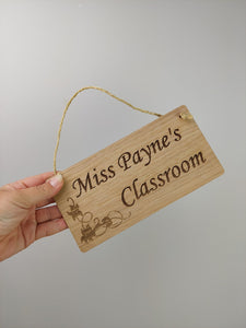 Personalised Wooden Teacher Gift - Classroom Door Sign - Personalised Thank You Gift/Present - Hanging sign
